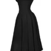 Lady Black Strapless Midi Dress