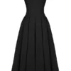 Lady Black Strapless Midi Dress
