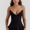 Lady Black Strapless Midi Dress