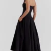 Lady Black Strapless Midi Dress