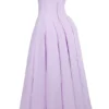 Lady Orchid Twill Strapless Tulle Midi Dress