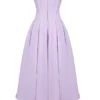 Lady Orchid Twill Strapless Tulle Midi Dress