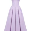 Lady Orchid Twill Strapless Tulle Midi Dress