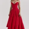 Lady Scarlet Strapless Midi Dress