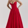 Lady Scarlet Strapless Midi Dress
