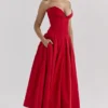 Lady Scarlet Strapless Midi Dress