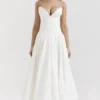 Lady White Strapless Midi Dress