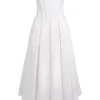 Lady White Strapless Midi Dress