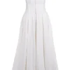 Lady White Strapless Midi Dress