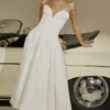 Lady White Strapless Midi Dress