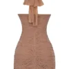 Laetitia Hazelnut Gathered Mini Dress