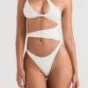Lafayette Ivory Asymmetric Cutout Swimsuit