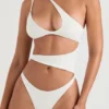 Lafayette Ivory Asymmetric Cutout Swimsuit