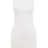 Laguna White Stretch Knit Mini Dress