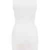 Laguna White Stretch Knit Mini Dress