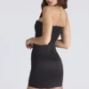 Laila Black Satin Strapless Mini Dress