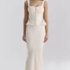 Lana Vintage Cream Cotton Broderie Anglais Maxi Skirt