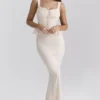 Lana Vintage Cream Cotton Broderie Anglais Maxi Skirt