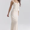 Lana Vintage Cream Cotton Broderie Anglais Maxi Skirt