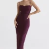 Lani Merlot Corset Maxi Dress