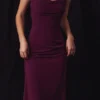 Lani Merlot Corset Maxi Dress