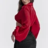 Laraine Cherry Silk Blouson Top