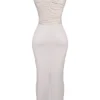 Laria Ecru Vegan Leather Maxi Dress