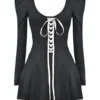 Larisa Black & Cream Pleated Mini Dress