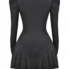 Larisa Black & Cream Pleated Mini Dress