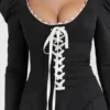 Larisa Black & Cream Pleated Mini Dress