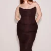 Larra Bitter Chocolate Lace Corset Midi Dress & Bolero