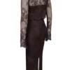 Larra Bitter Chocolate Lace Corset Midi Dress & Bolero