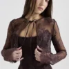 Larra Bitter Chocolate Lace Corset Midi Dress & Bolero