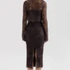 Larra Bitter Chocolate Lace Corset Midi Dress & Bolero