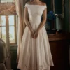 Lauren White Cotton Broderie Anglaise Boat Neck Maxi Dress