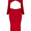 Lavele Red Bow Maxi Dress