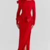 Lavele Red Bow Maxi Dress