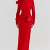 Lavele Red Bow Maxi Dress