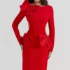 Lavele Red Bow Maxi Dress