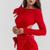 Lavele Red Bow Maxi Dress