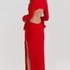 Lavele Red Bow Maxi Dress