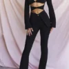 Layla Black V-Front Trousers