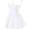 Le Puff White Cotton Tulle Mini Dress