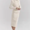 Lena Cream Boucle Pencil Midi Skirt
