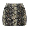 Lena Snake Print Vegan Leather Skirt