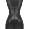 Leola Black Vegan Leather Mini Dress