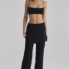 Leona Black Sateen Trousers with Over Skirt