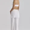 Leona White Sateen Trousers with Over Skirt
