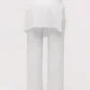 Leona White Sateen Trousers with Over Skirt