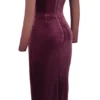 Leora Mulberry Strapless Midi Dress